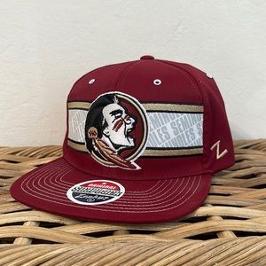 NCAA Florida State seminoles FSU flat bill SnapBack hat cap Burgundy Zephyr